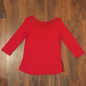 Express Red Lace Top